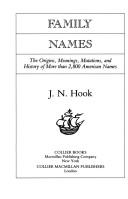 Cover of: Family names by J. N. Hook