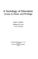 Cover of: sociology of education | Mark A. Chesler