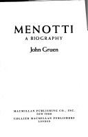 Cover of: Menotti by Gruen, John.
