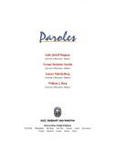 Cover of: Paroles by Sally S. Magnan, William J. Berg, Laurey Martin-Berg