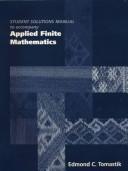 Cover of: Student Solutions Manual to Accompany Applied Finite Mathematics by Edmond C. Tomastik