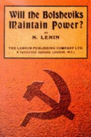 Cover of: Will the Bolsheviks maintain power?