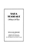Cover of: Sara Teasdale: Woman and Poet