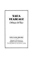 Cover of: Sara Teasdale, woman and poet