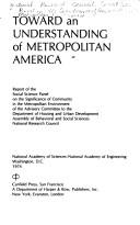 Cover of: Toward an understanding of metropolitan America by National Research Council (US)