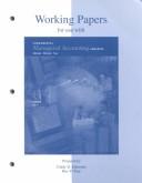 Cover of: Working Papers for use with Fundamental Managerial Accounting Concepts