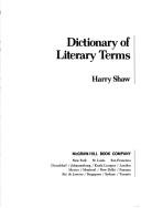 Cover of: Dictionary of literary terms