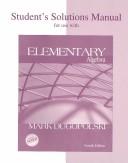 Cover of: Student's Solutions Manual for use with Elementary Algebra