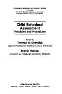 Cover of: Child behavioral assessment: principles and procedures