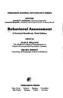 Cover of: Behavioral assessment by edited by Alan S. Bellack, Michel Hersen.