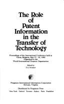 Cover of: Role of Patent Information on Transfer to Technology by World Intellectual Property Organization