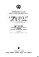 Cover of: Iupac Compendium of Analytical Nomenciature, the Orange Book (IUPAC Publications)