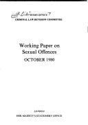 Cover of: Working paper on sexual offences