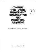 Cover of: Company takeovers, management organization and industrial relations