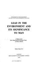 Cover of: Lead in the Environment and Its Significance to Man (Pollution paper)