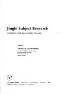 Cover of: Single Subject Research by Thomas R. Kratochwill