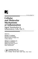 Cover of: Cellular and molecular mechanisms of inflammation.