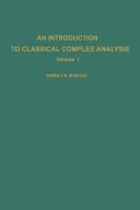 An introduction to classical complex analysis by Robert B. Burckel