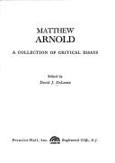 Cover of: Matthew Arnold: a collection of critical essays