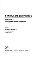 Cover of: Syntax and Semantics (Syntax and semantics) by James D. McCawley