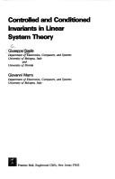 Cover of: Controlled and Conditioned Invariants in Linear System Theory/Book and Disk by Giuseppe Basile, Giovanni Marro