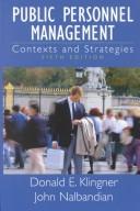 Cover of: Public Personnel Management by Donald E. Klingner, John Nalbandian