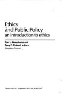 Cover of: Ethics and Public Policy: Introduction to Ethics