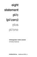 Cover of: Eight statement PL/C (PL/ZERO) plus PL/ONE by Kennedy, Michael