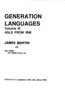 Cover of: 4th Generation Languages by James Martin sj