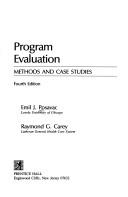 Cover of: Program Evaluation by Emil J. Posavac, Raymond G. Carey