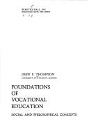 Cover of: Foundations of Vocational Education