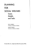 Cover of: Planning for social welfare: issues, models, and tasks