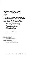 Techniques of pressworking sheet metal by Donald F. Eary, Edward A. Reed