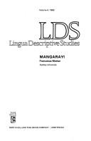 Cover of: Mangarayi (Croom Helm Descriptive Grammars)