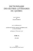 Cover of: Dictionnaire des oeuvres littéraires du Québec