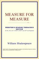 Cover of: Measure for Measure (Webster's Spanish Thesaurus Edition) by ICON Reference