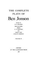 Cover of: The Complete Plays of Ben Jonson by Ben Jonson