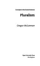 Cover of: Pluralism (Concepts in the Social Sciences)