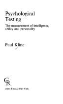 Cover of: Psychological Testing by Paul Kline