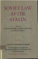 Cover of: Soviet Law After Stalin, Social Engineering Through Law Part 2 (Law in Eastern Europe)