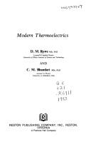 Cover of: Modern Thermoelectrics