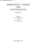 Cover of: Biometrika tables for statisticians
