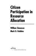 Cover of: Citizen Participation in Resource Allocation (Urban Policy Challanges)