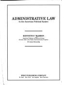 Cover of: Administrative law in the American political system
