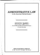 Cover of: Administrative Law in American Political by Kenneth F. Warren