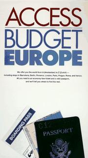 Cover of: Access Budget Europe (Access Guides) by Richard Saul Wurman