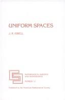 Cover of: Uniform Spaces (Mathematical Surveys,) | John Isbell