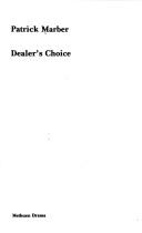 Cover of: Dealer's Choice (Methuen Modern Plays)