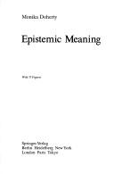 Cover of: Epistemic Meaning