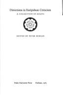 Cover of: Directions in Euripidean Criticism by Peter Burian